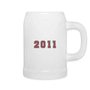 2011 Jahr Zahl - Bierkrug - Weiß - Rechts
