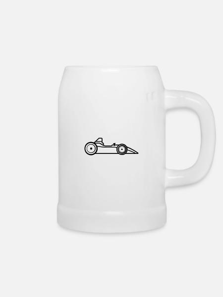 F1-Rennwagen - Bierkrug - Weiß