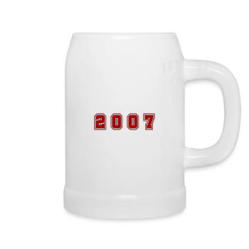 2007 Jahr Zahl - Bierkrug - Weiß - Rechts