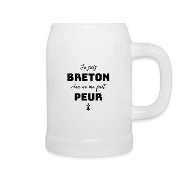 Breton humour cadeau rien ne me fait peur - Chope en céramique - blanc - Droite