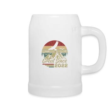 Vintage 2022 Retro 2022 Geburtstagsgeschenk - Bierkrug - Weiß - Rechts