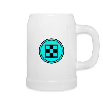 Symbole d’échiquier - Chope en céramique - blanc - Droite