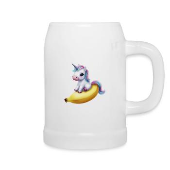 Licorne sur banane - Chope en céramique - blanc - Droite