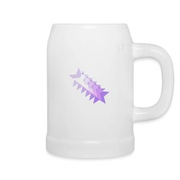Sterne rosa lila pink Geschenkidee Muster - Bierkrug - Weiß - Rechts