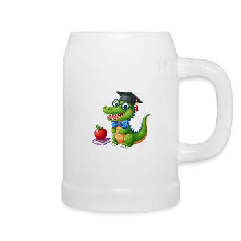 Crocodile Pupil School Enrolment School School Child - Beer Mug - white - Right