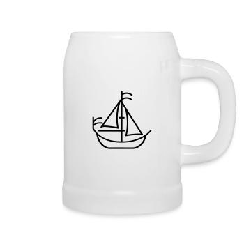 pirate ship - Beer Mug - white - Right