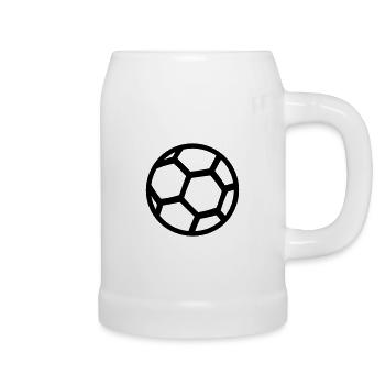 ballon de foot - Chope en céramique - blanc - Droite
