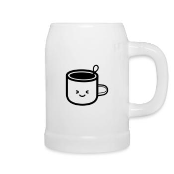 Kaffeebecher - Bierkrug - Weiß - Rechts