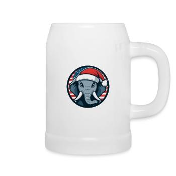 Éléphant Animal de Noël - Chope en céramique - blanc - Droite