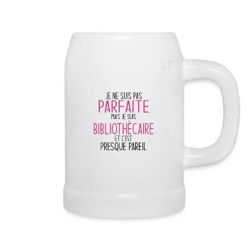 Funny Design for Woman with a Passion for Books - Beer Mug - white - Right
