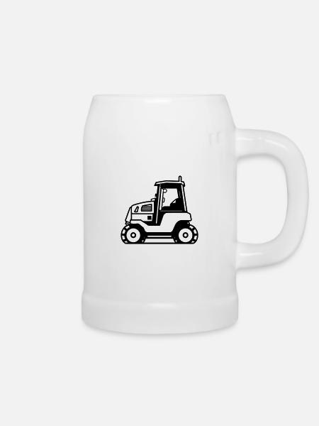 Bulldozer - Bierkrug - Weiß