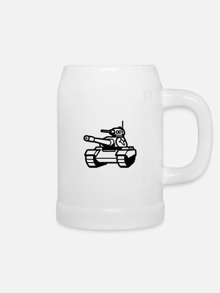 Panzer - Bierkrug - Weiß