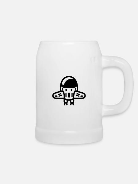 fliegende Untertasse - Bierkrug - Weiß