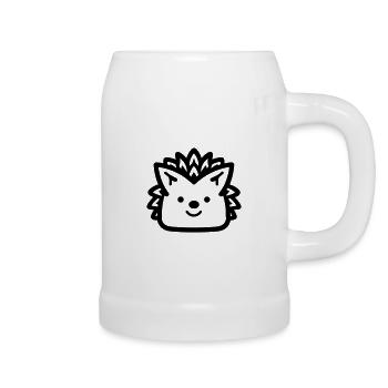 Igel - Bierkrug - Weiß - Rechts