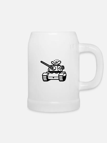Panzer - Bierkrug - Weiß