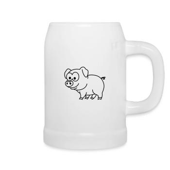 Pig Comic Animal - Beer Mug - white - Right