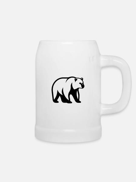 Bär - Bierkrug - Weiß