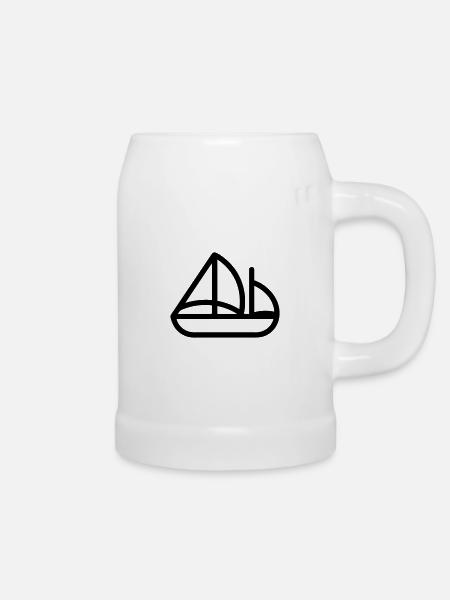Piratenschiff - Bierkrug - Weiß