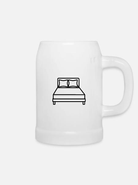 Bett - Bierkrug - Weiß