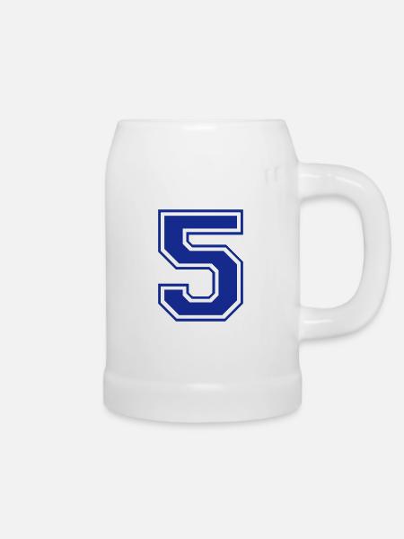5 - Nummer - Zahl - Bierkrug - Weiß