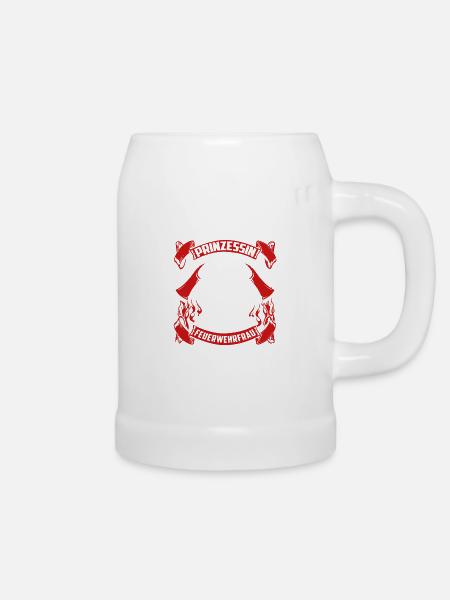 Feuerwehrfrau - Retten - Bierkrug - Weiß