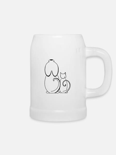 Cat and Dog - Bierkrug - Weiß