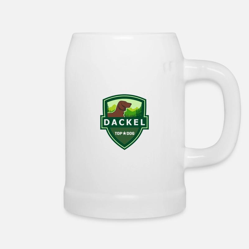 DACKEL Langhaardackel ILOVETECKEL - Bierkrug - Weiß