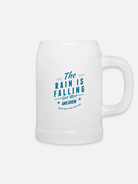 The Rain is falling - Bierkrug - Weiß