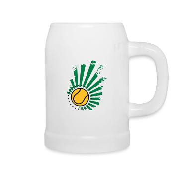 Tennis-Design (Sterne) - Bierkrug - Weiß - Rechts