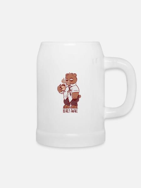 Bärlich wach - Bierkrug - Weiß