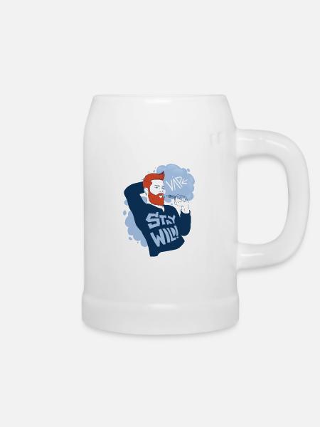 Vaperguy mit wildem Lifestyle - Bierkrug - Weiß