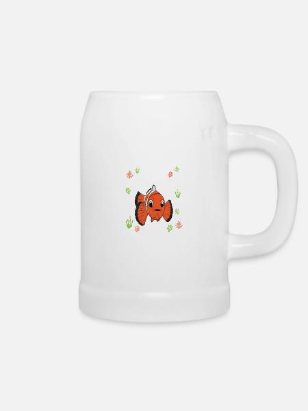 Clownfisch Fisch Motiv Wortspiel - Bierkrug - Weiß