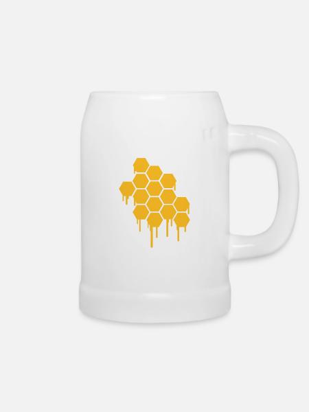 Honeycombs Pattern - Bierkrug - Weiß