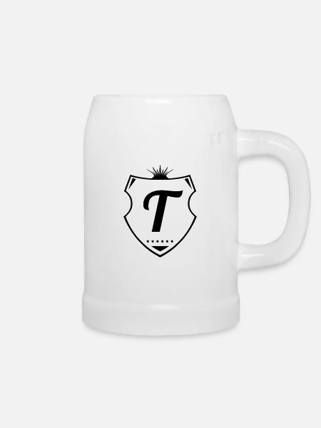 t letter - Bierkrug - Weiß