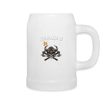 50. Geburtstag 50 Jahre Wikinger Totenkopf Schädel - Bierkrug - Weiß - Rechts