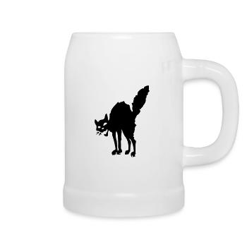 Black Cat and Red Cat - Beer Mug - white - Right