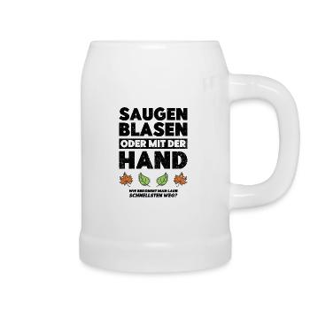Saugen Blasen Oder Mit Der Hand Garten Geschenk - Bierkrug - Weiß - Rechts