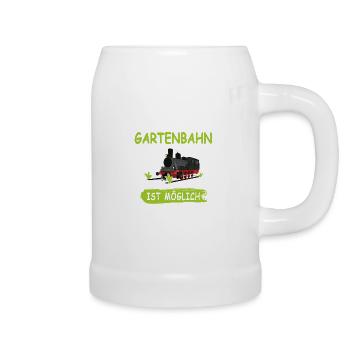 Gartenbahn Eisenbahn Garten Dampflok - Bierkrug - Weiß - Rechts