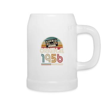 Born in 1956 Vintage Birthday Retro - Beer Mug - white - Right