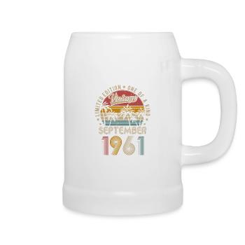 Millésime 1961 Vintage Anniversaire Rétro - Chope en céramique - blanc - Droite
