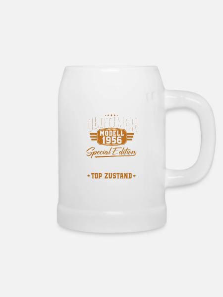 Oldtimer Baujahr 1956 geboren Geburtstagsspruch - Bierkrug - Weiß