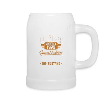 Oldtimer Baujahr 1972 geboren Geburtstagsspruch - Bierkrug - Weiß - Rechts