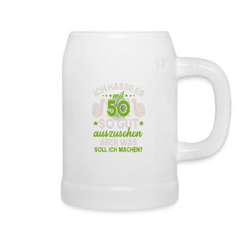 50 Jahre Spruch lustig 50 Geburtstag Geschenk - Bierkrug - Weiß - Rechts