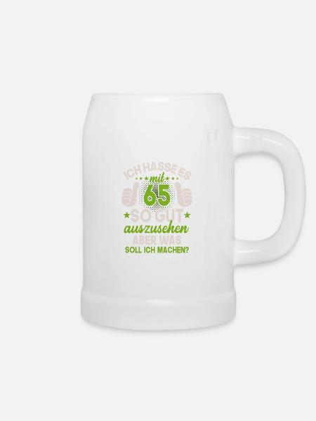 65 Jahre Spruch lustig 65 Geburtstag Geschenk - Bierkrug - Weiß