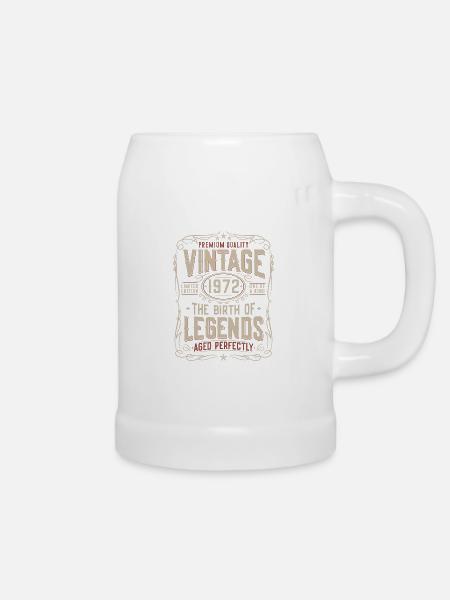 1972 Jahrgang geboren Legenden Vintage Geburtstag - Bierkrug - Weiß