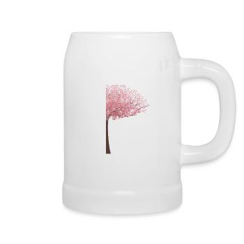 Sakura Tree Japanese Cherry Blossoms - Beer Mug - white - Right