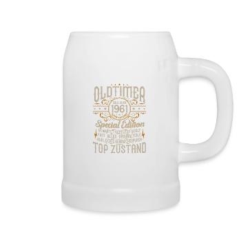 Oldtimer Baujahr Jahrgang 1961 Geburtstag Geschenk - Bierkrug - Weiß - Rechts