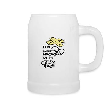 GOLD LIEBE GELD MACHEN AKTIE BÖRSE LIEBEN MOTIV - Bierkrug - Weiß - Rechts