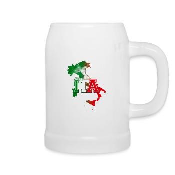 Team ITA Map Italy with Ball Pattern - Beer Mug - white - Right