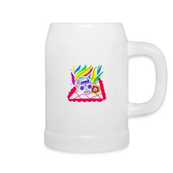 Crâne mexicain - Chope en céramique - blanc - Droite